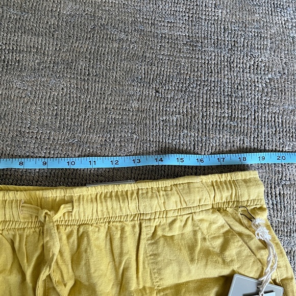 NWT Linen Blend Pull on Shorts Jules & Leopold Casual SZ 1X Yellow - Picture 7 of 7